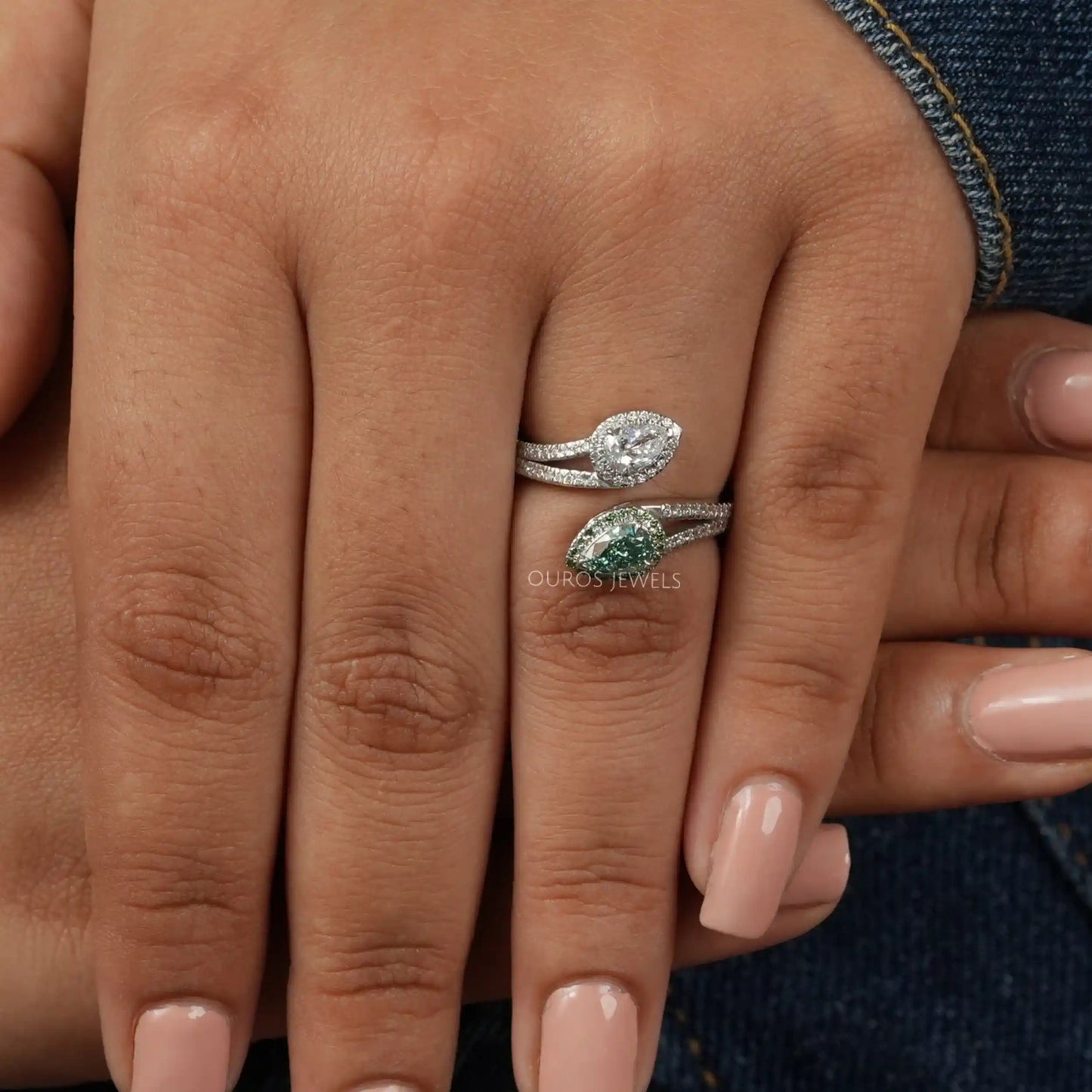 Bypass Pear Shape Lab Diamond Ring