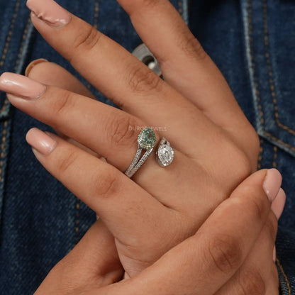 Bypass Pear Shape Lab Diamond Ring