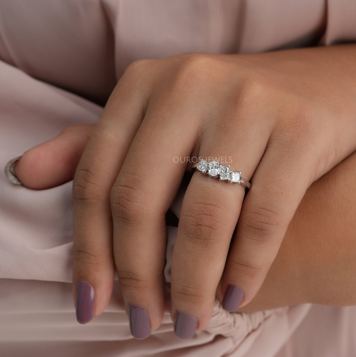 Multi Shape Four Stone Lab Diamond Ring