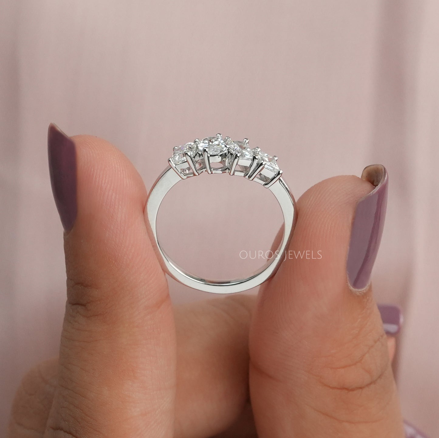 Multi Shape Four Stone Lab Diamond Ring
