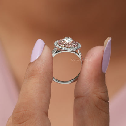 Pear Diamond Halo Engagement Ring