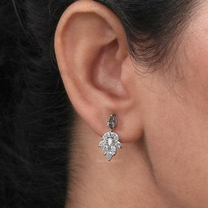 Fancy Color  Pear & Marquise Cut Lab Earrings