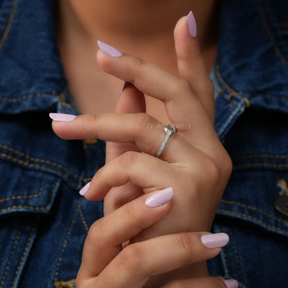 Octagon  Cut Lab Solitaire  Accent Ring