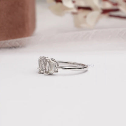 Trapezoid Cut Semi  Mount Engagement Ring