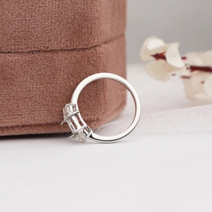 Trapezoid Cut Semi  Mount Engagement Ring