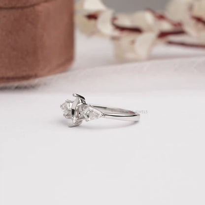 Step Cut  Kite Diamond  Semi  Mount Ring