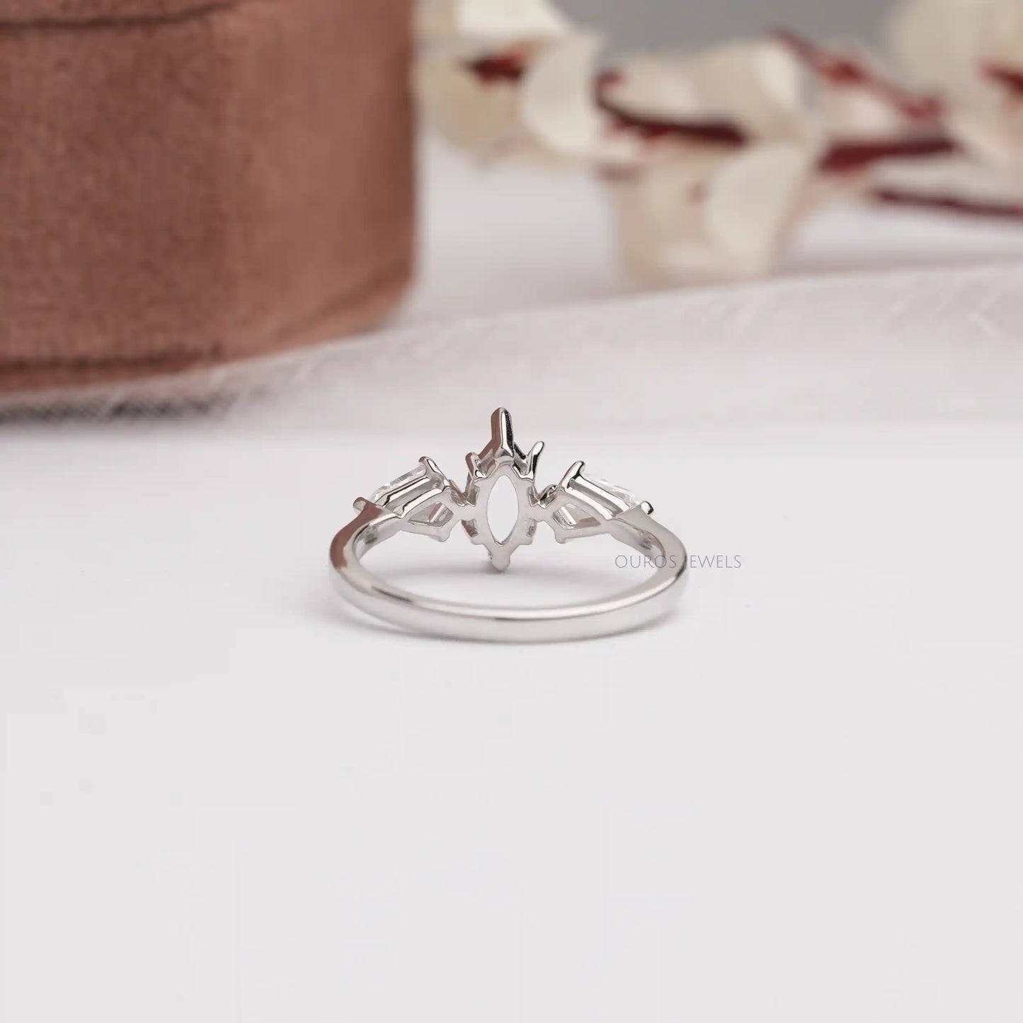 Step Cut  Kite Diamond  Semi  Mount Ring