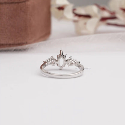 Step Cut  Kite Diamond  Semi  Mount Ring