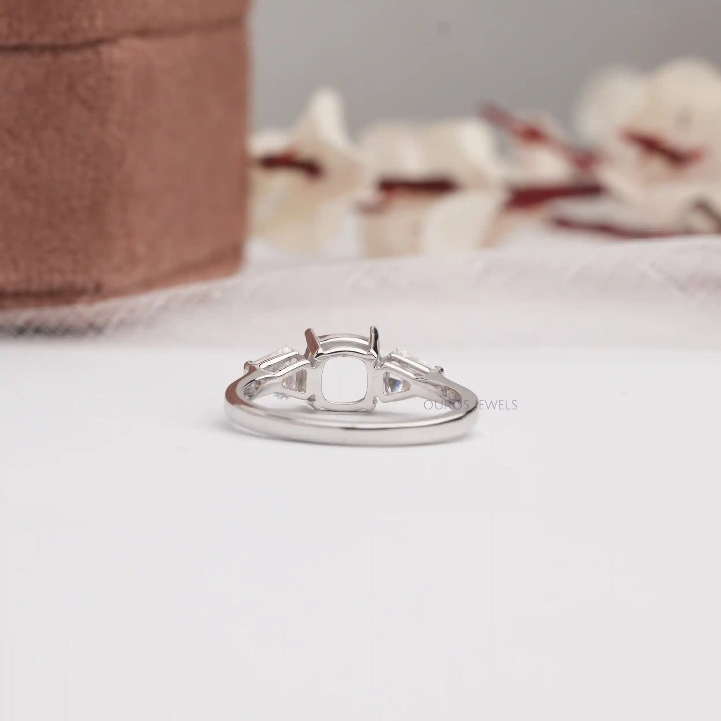 Shield Cut Lab Diamond  Mount  Setting  Ring