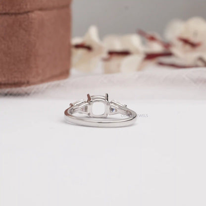 Shield Cut Lab Diamond  Mount  Setting  Ring