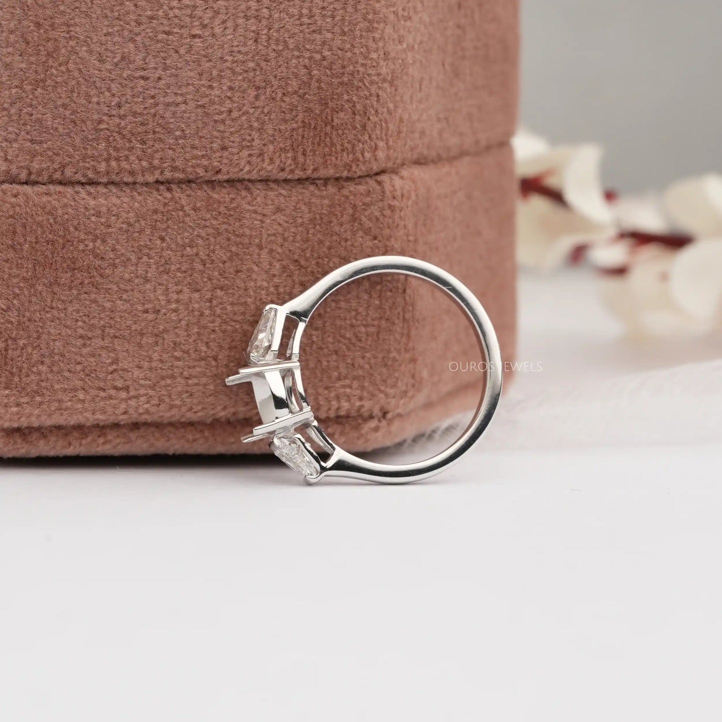 Shield Cut Lab Diamond  Mount  Setting  Ring