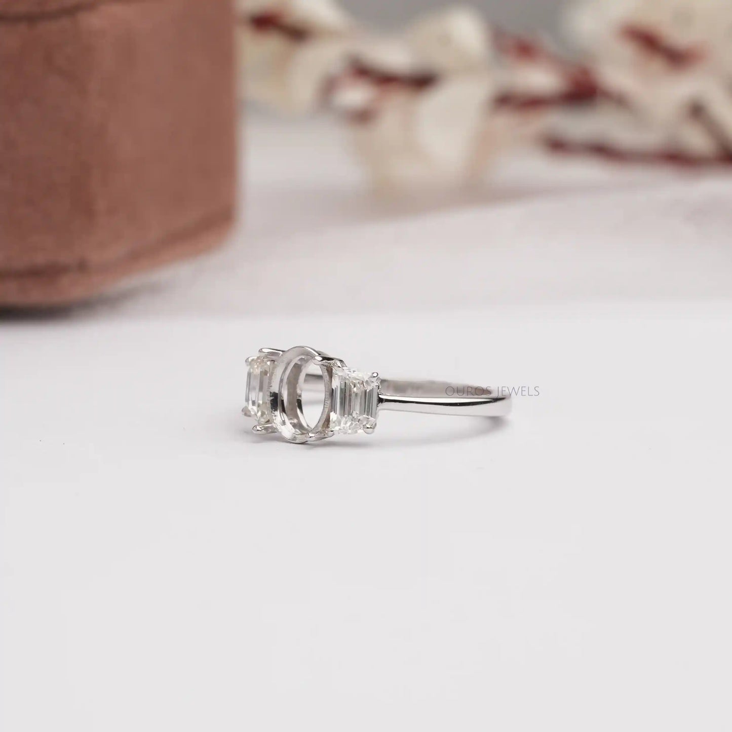 Step  Cut Half Moon  Semi  Mount Ring