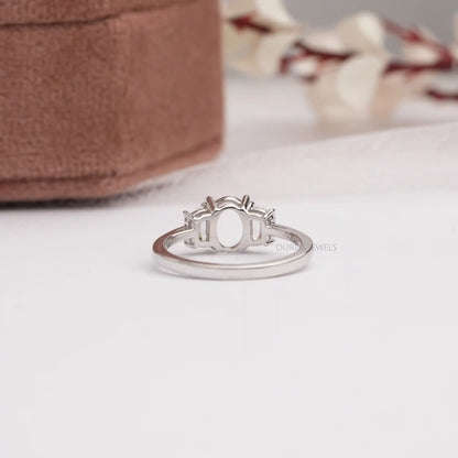 Step  Cut Half Moon  Semi  Mount Ring