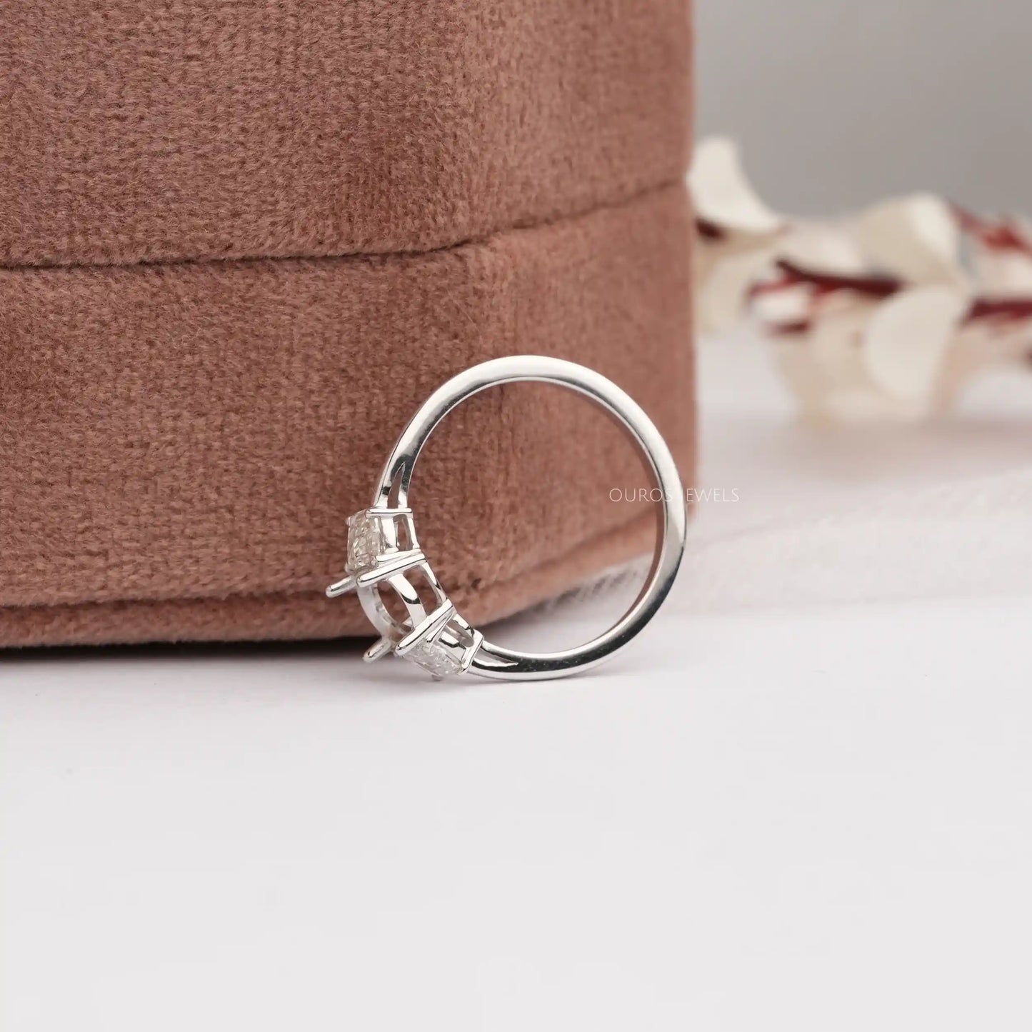 Step  Cut Half Moon  Semi  Mount Ring