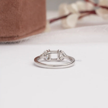 Step  Cut Pentagon  Lab Diamond  Semi  Mount Ring