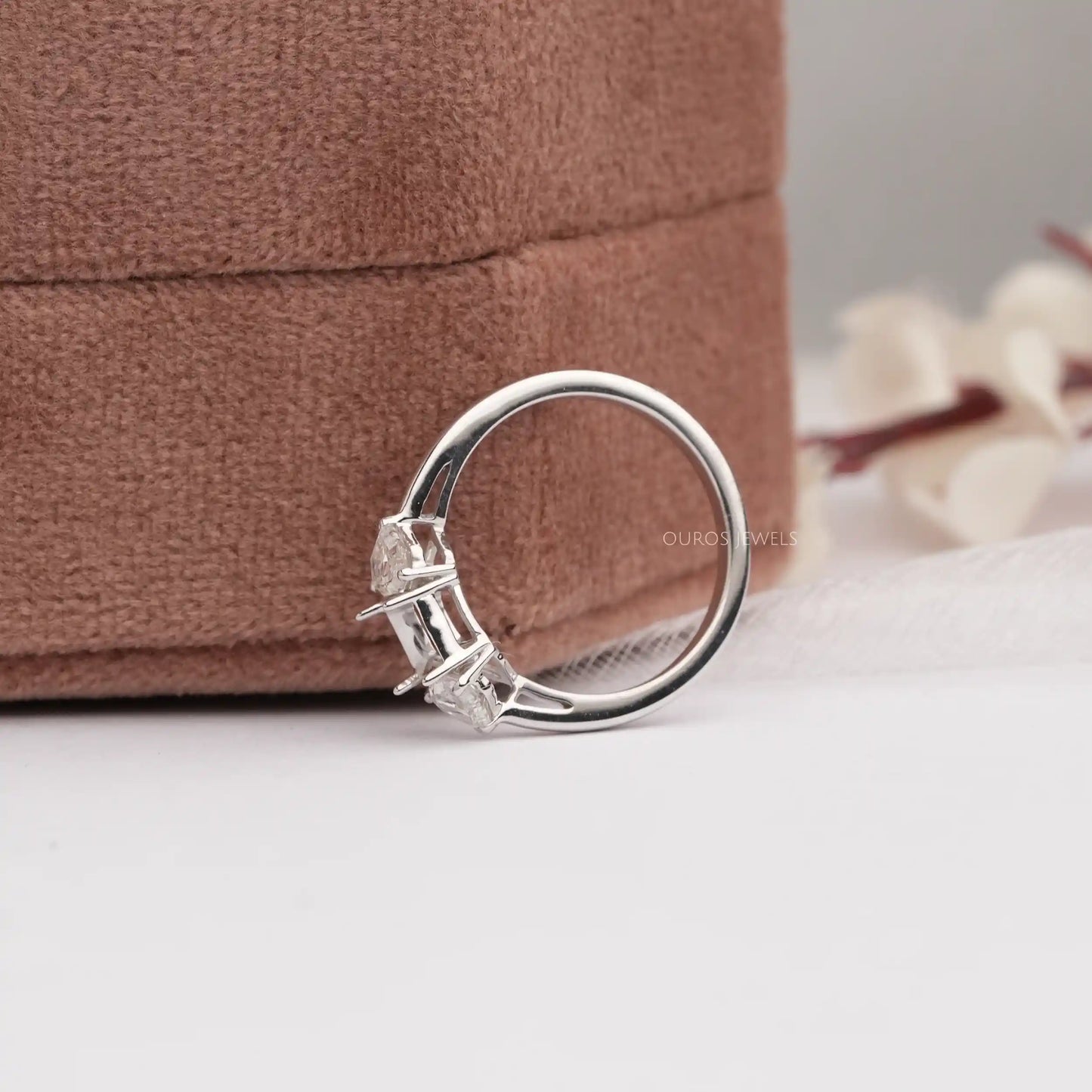 Step  Cut Pentagon  Lab Diamond  Semi  Mount Ring