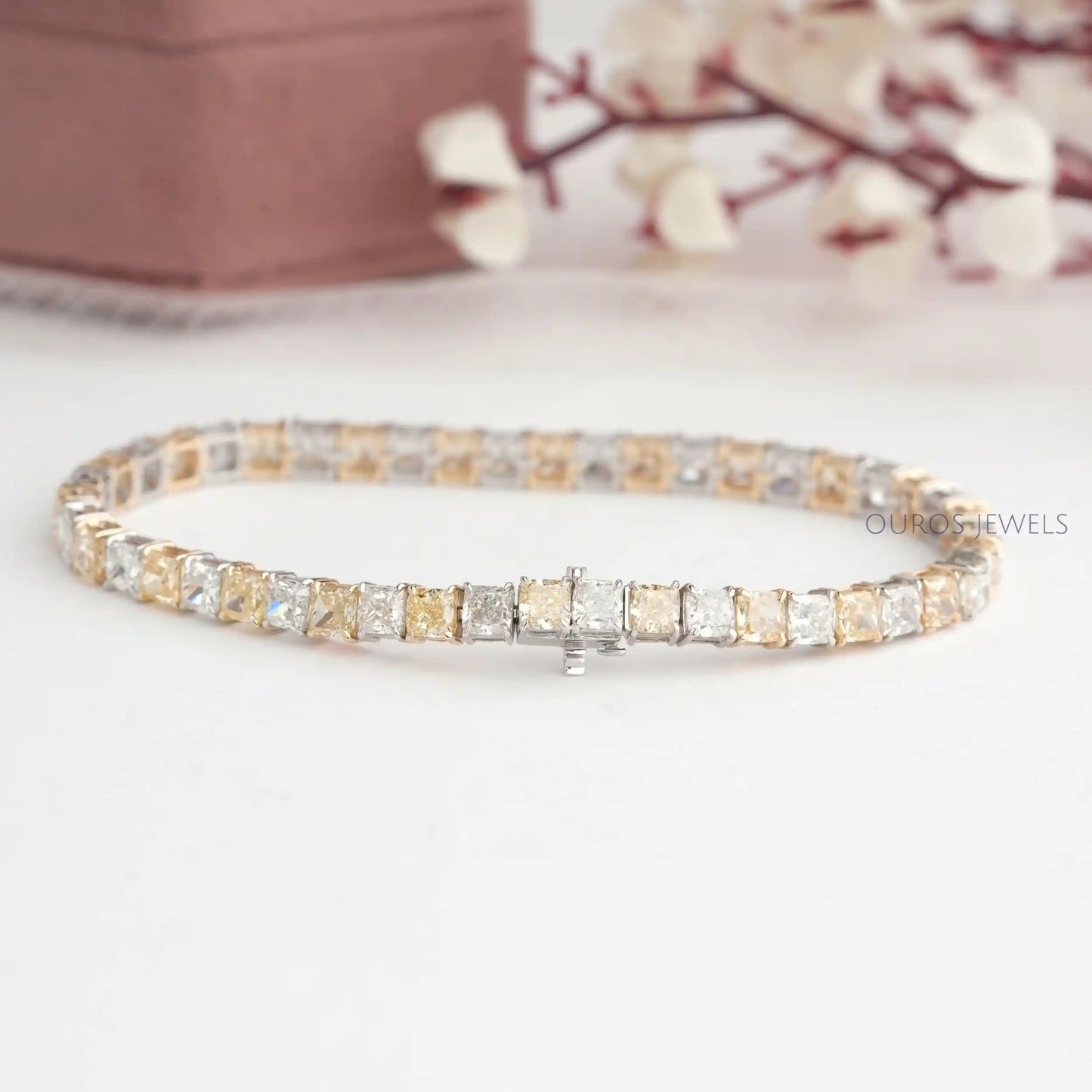 Yellow Cushion  Cut Tennis  Bracelet