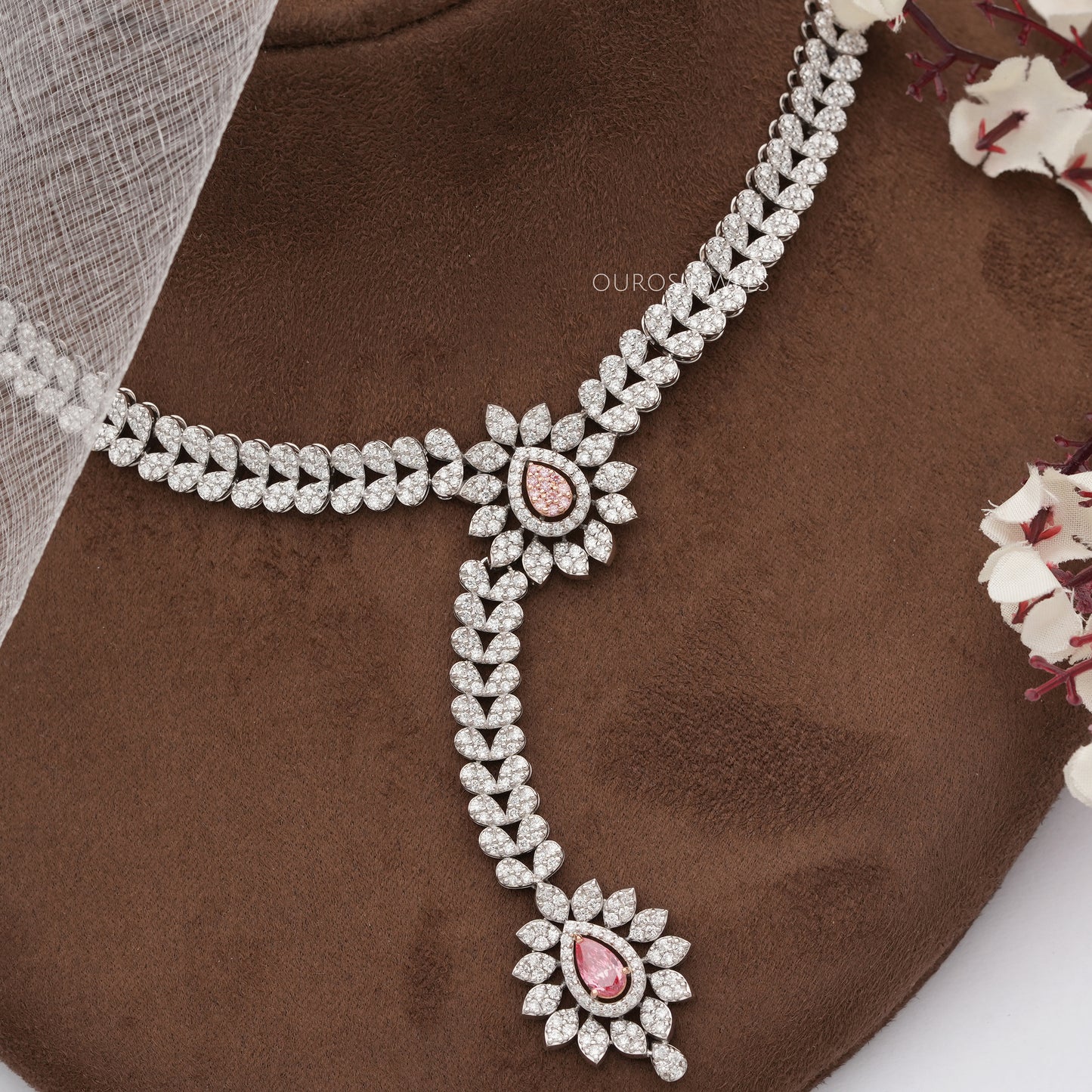 Pear Shape Lab Diamond  Bridal Necklace