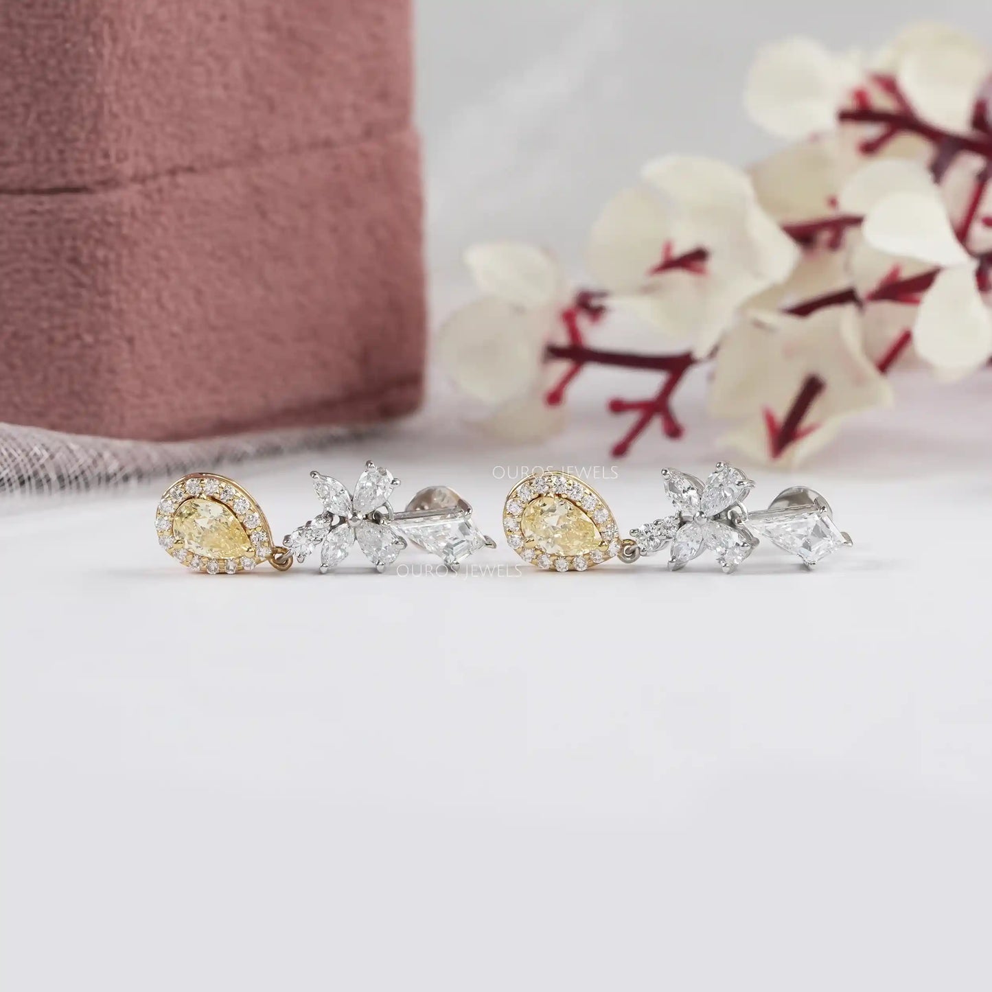 Bridal  Multi Shape Lab Diamond  Earrings