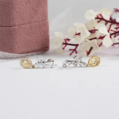 Bridal  Multi Shape Lab Diamond  Earrings