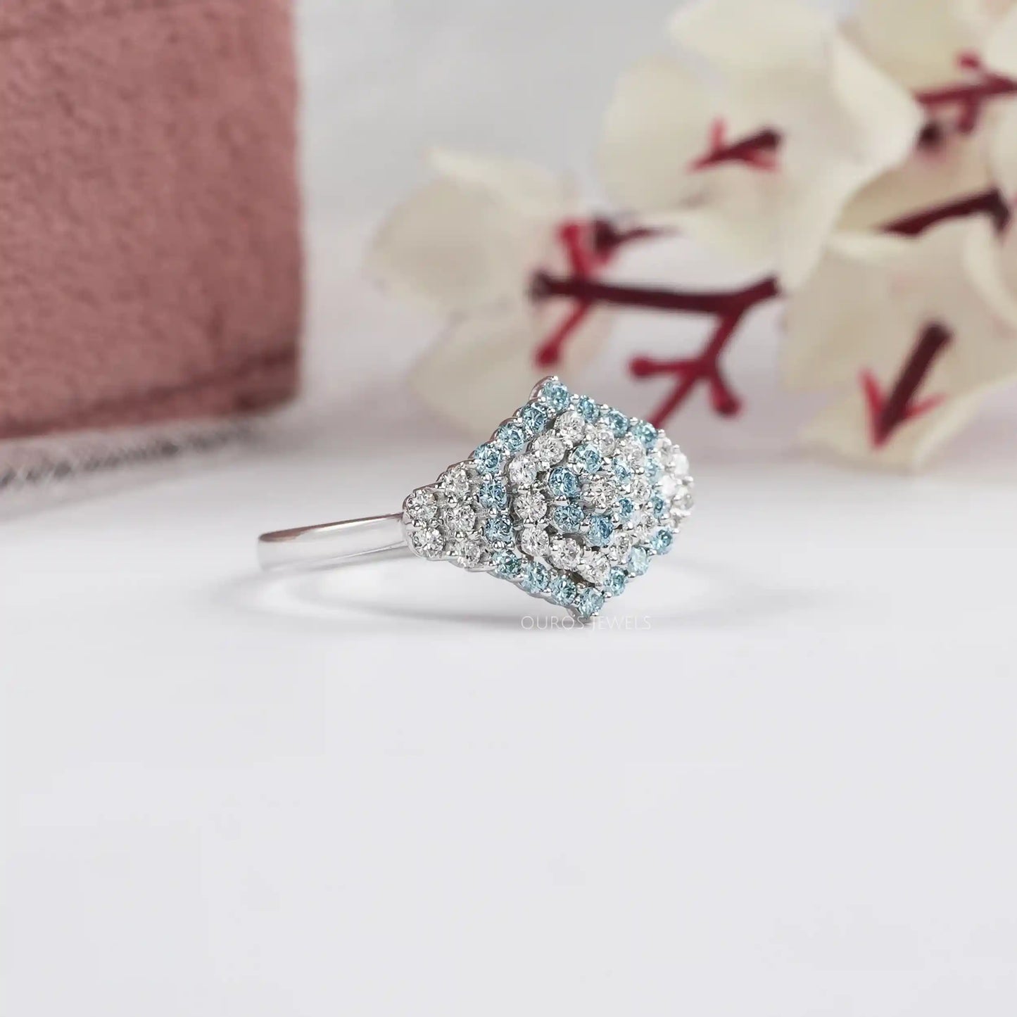 Round Cluster Diamond  Anniversary Ring