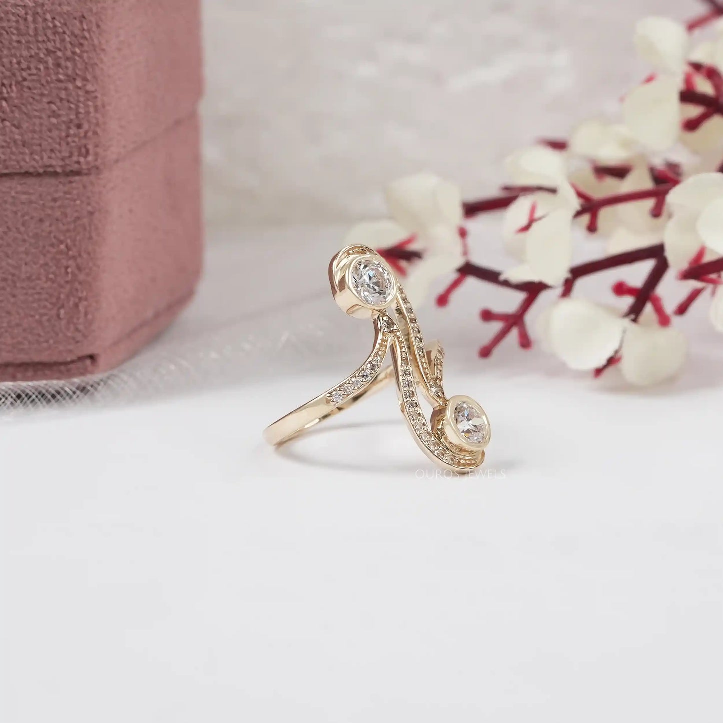 Antique Shape Lab Diamond Engagement Ring