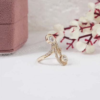 Antique Shape Lab Diamond Engagement Ring
