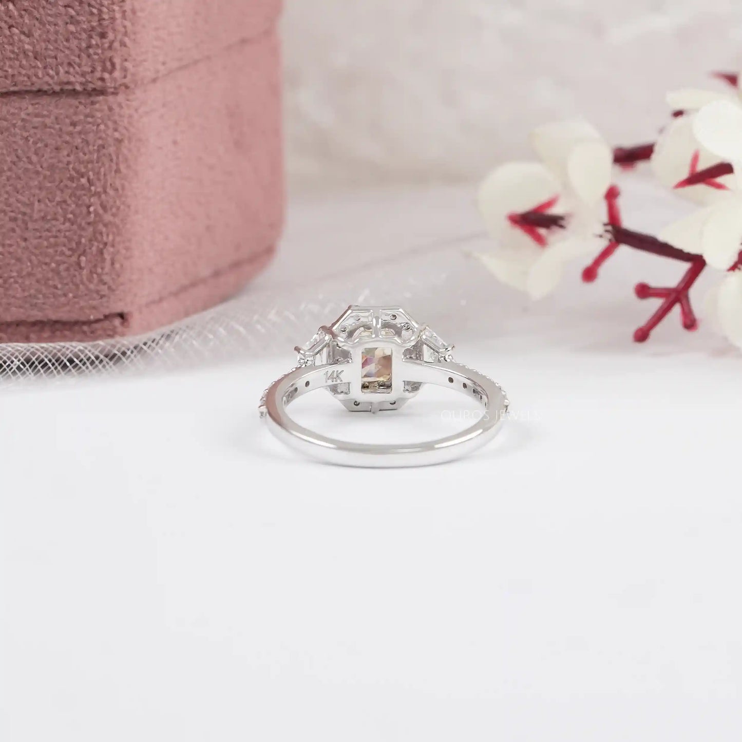 Yellow Radiant Cut Lab Diamond  Engagement Ring