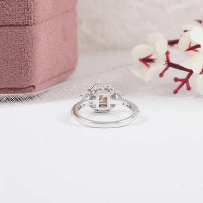 Yellow Radiant Cut Lab Diamond  Engagement Ring