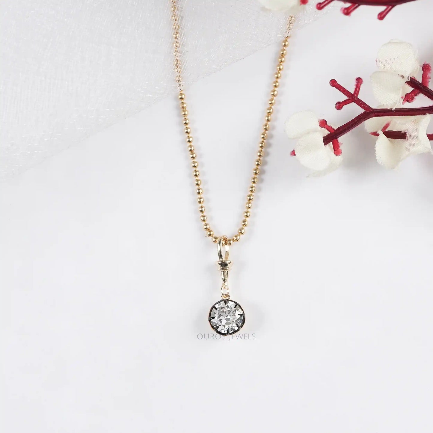 Black Coating OEC Solitaire Pendant