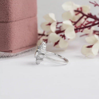 Yellow Oval Bezel Set Halo  Pear Engagement  Ring