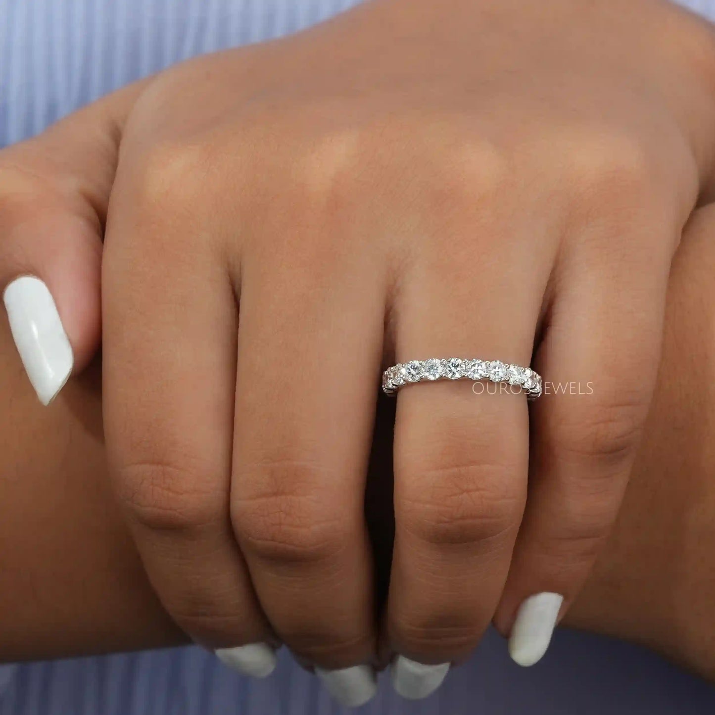 2.80 MM Round  Cut Lab Diamond  Band