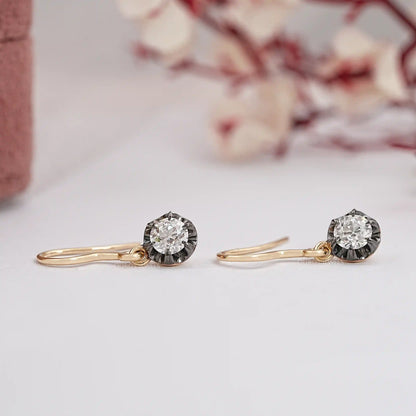 OEC Round Cut Lab Diamond Dangle Earring