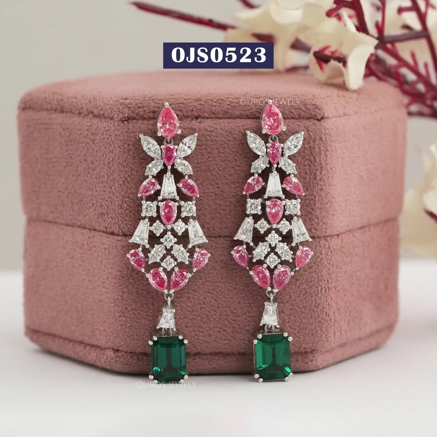 Multi Shape Lab Grown Diamond Chandelier Earrings
