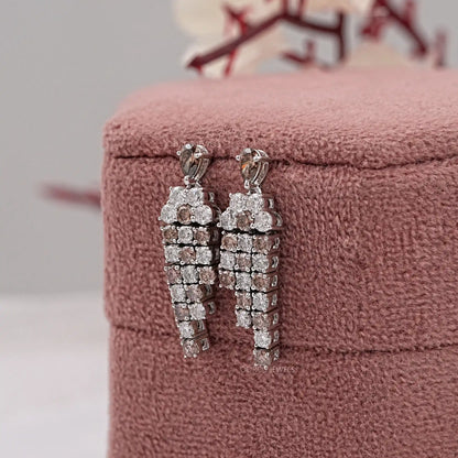 Chocolate Pear Cut Lab Diamond Chandelier Earrings
