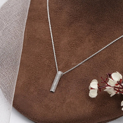 Line Bar Chocolate Round Cut Pendant