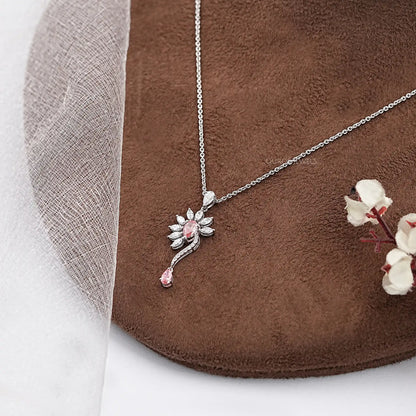 Fancy Pink Pear Cut Lab Diamond Pendant