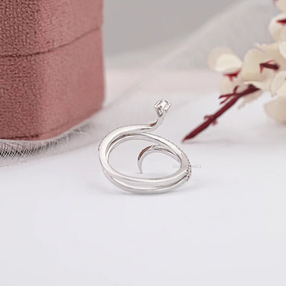 Spiral Band Chocolate Round Cut  Lab Diamond Ring