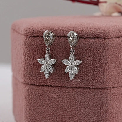 Fancy Olive Pear Cut Drop Dangle Earring