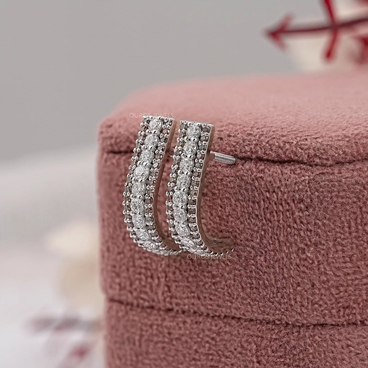 Chocolate Round Cut Bar Earring
