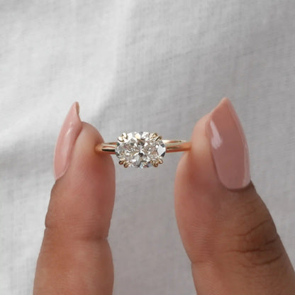 2.00 CT Oval Cut Solitaire East West Set Promise Ring