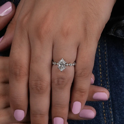 Antique Dutch Marquise Cut Accent Lab Diamond Ring