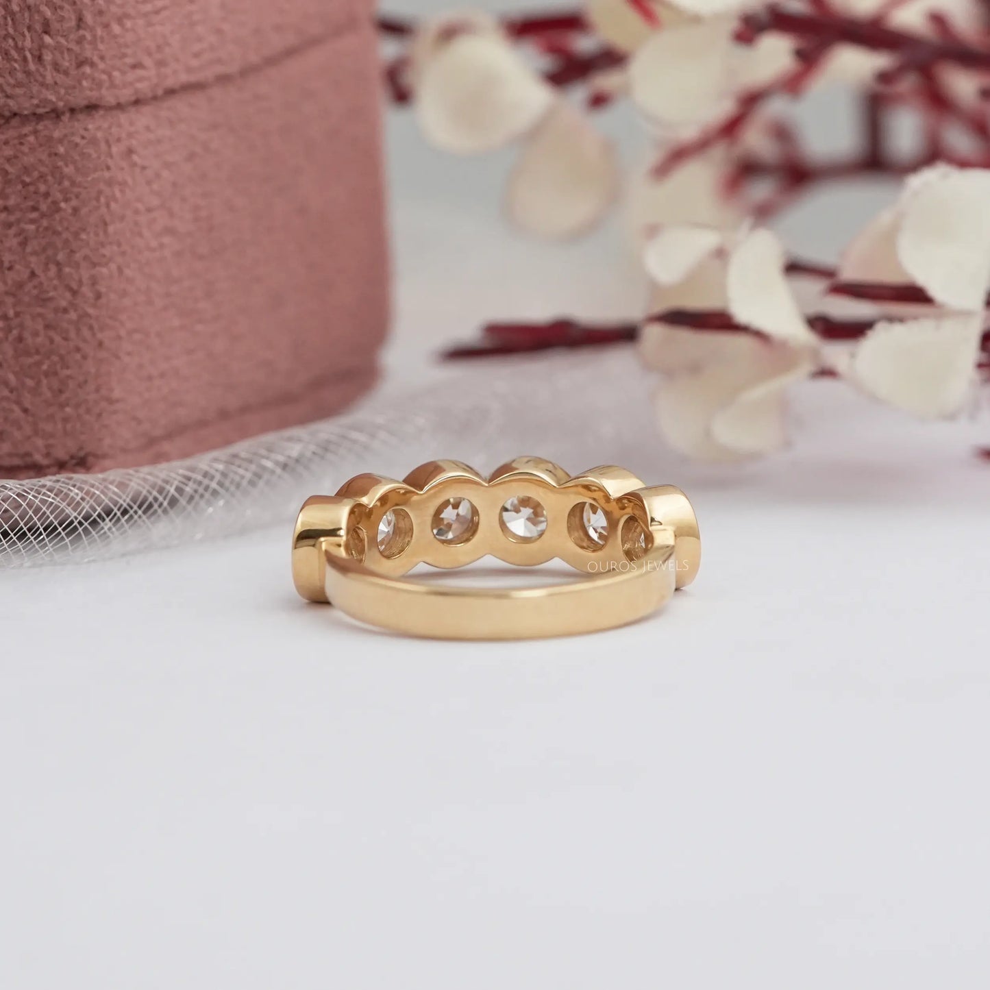 Old Mine Cushion Cut Bezel Set Ring