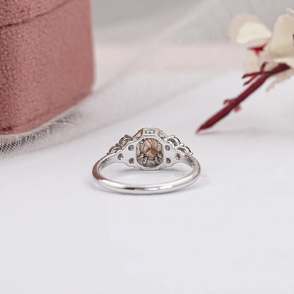 Cushion Cut Halo Chocolate Diamond Ring