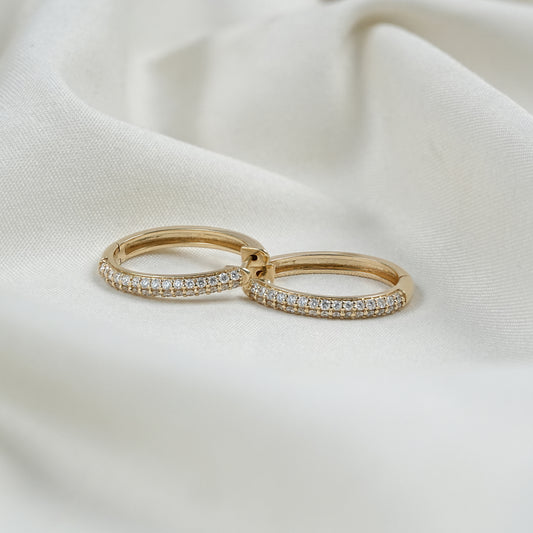 Round Cut Huggie Hoops Earrings
