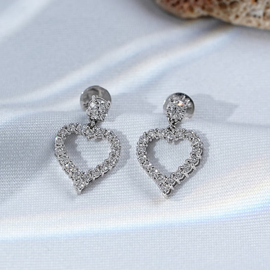 Round Diamond Dangle Drop Earrings