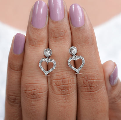 Round Diamond Dangle Drop Earrings