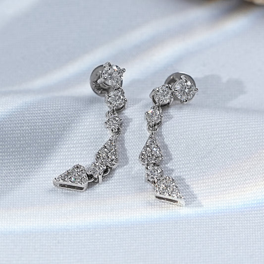 Round Cut Lab Diamond Dangle Earrings