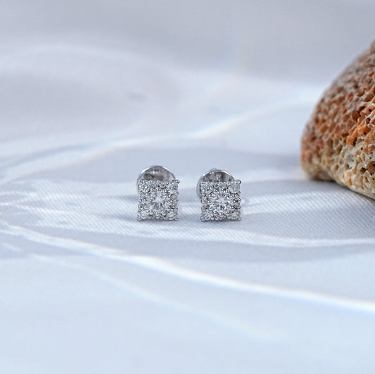 Round Diamond Minimalist Stud Earrings