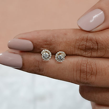 Round Cut Spiral Studs Earrings